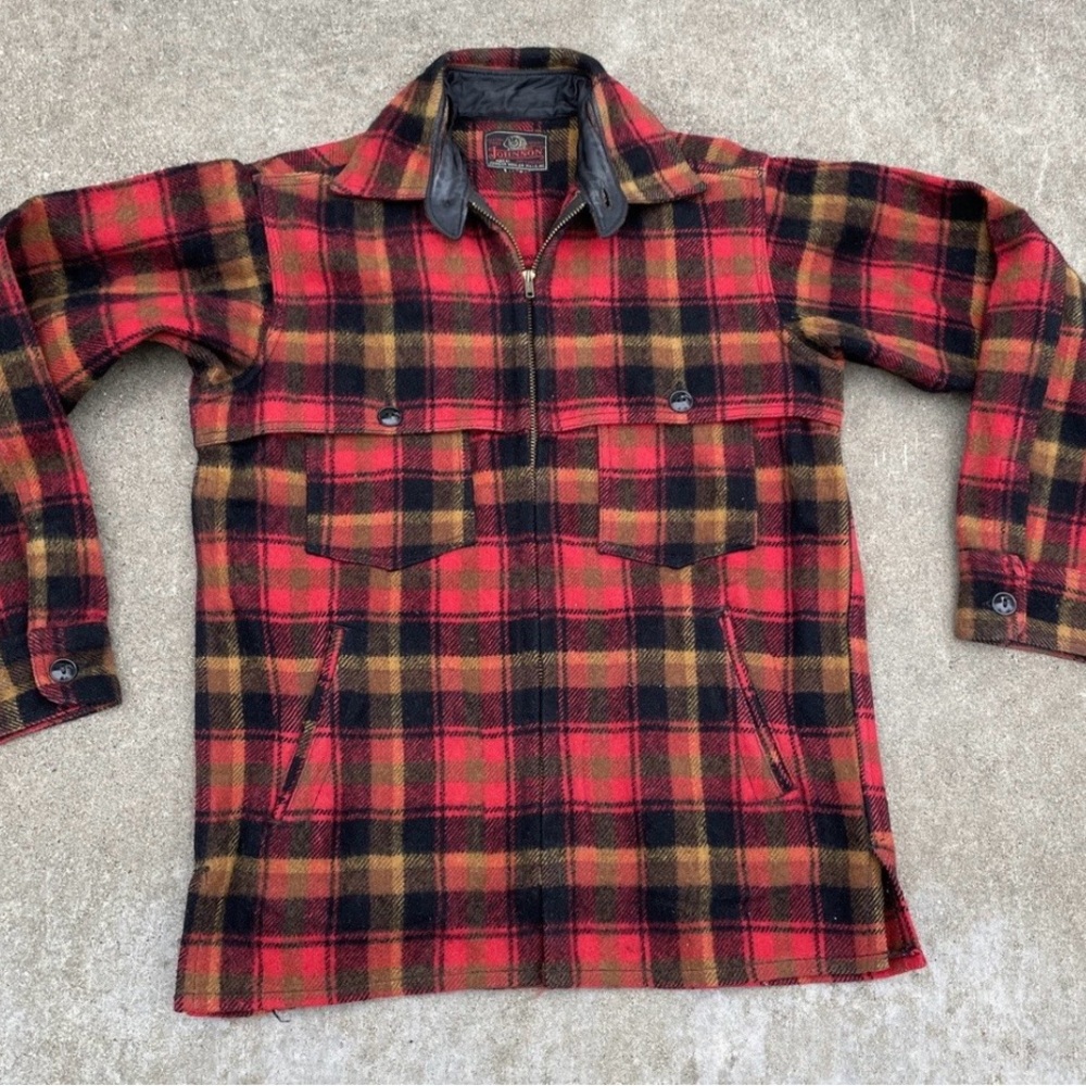 Vintage 1950s Johnson Wool Plaid Hunting Jacket